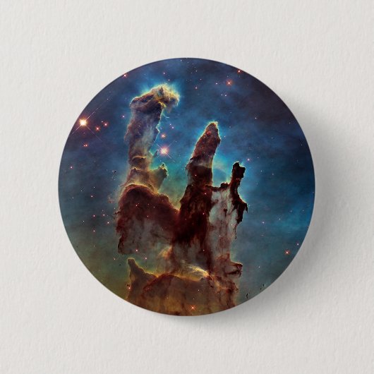 HDR Eagle Nebula Pillars of Creation Ronde Button 5,7 Cm (Voorkant)