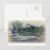 HDRBlackTailPlaneRedStripesOnRunway-.jpg Briefkaart (Voorkant / Achterkant)