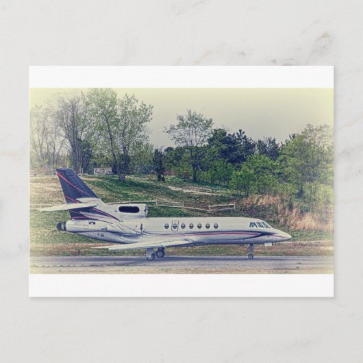 HDRBlackTailPlaneRedStripesOnRunway-.jpg Briefkaart (Voorkant)