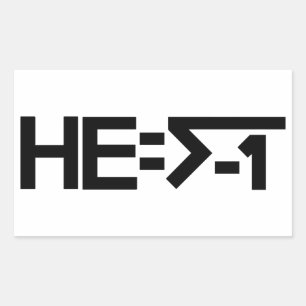 HE= √-1 (HIJ is maginair) [HE = Square Root of - Rechthoekige Sticker