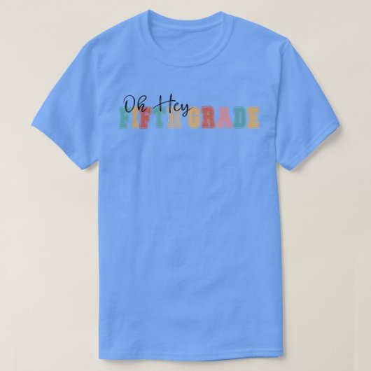 Hé 5e klas terug naar school Retro T-shirt (Design voorkant)