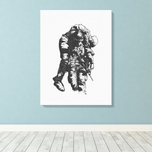 "He Ain't Heavy" schilderij van Jaime Munt Canvas Afdruk (Insitu (Houten vloer))