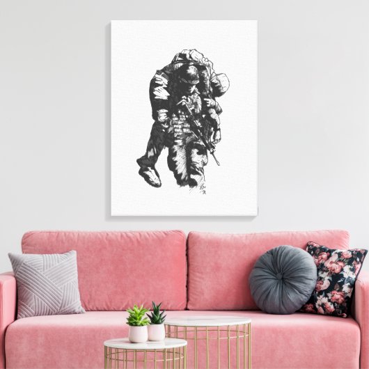 "He Ain't Heavy" schilderij van Jaime Munt Canvas Afdruk (Insitu (Woonkamer))