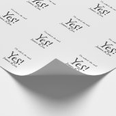 He asked she said yes engagement party name simple cadeaupapier (Hoek)