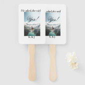 He asked she said yes engagement photo name stylis handwaaier (Voorkant en achterkant)