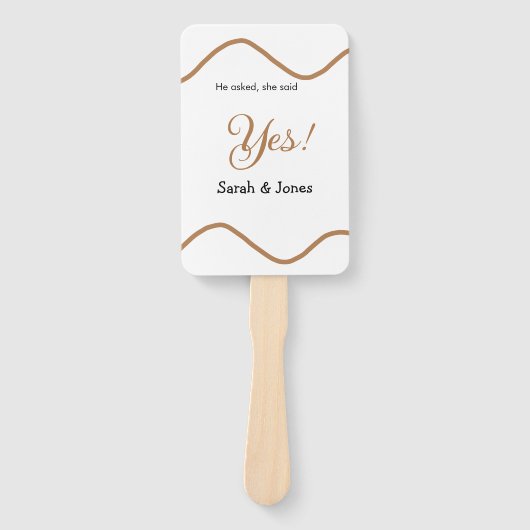 He asked she said yes engagement simple minimal  handwaaier (Voorkant)