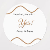 He asked she said yes engagement simple minimal labels (Design 2)