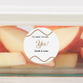 He asked she said yes engagement simple minimal labels (Aangebracht)