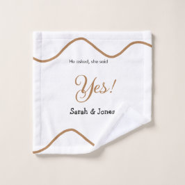 He asked she said yes engagement simple minimal  washandje