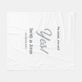 He asked she said yes engagement simple silver dat fleece deken (Voorkant (Horizontaal))