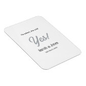 He asked she said yes engagement simple silver dat magneet (Rechterzijde)