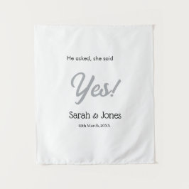 He asked she said yes engagement simple silver dat wandkleed