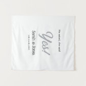 He asked she said yes engagement simple silver dat wandkleed (Voorkant (horizontaal))