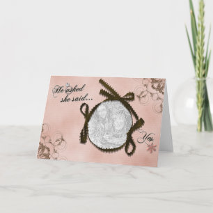 He Asked, She Said Yes Photo Frame Card Feestdagen Kaart