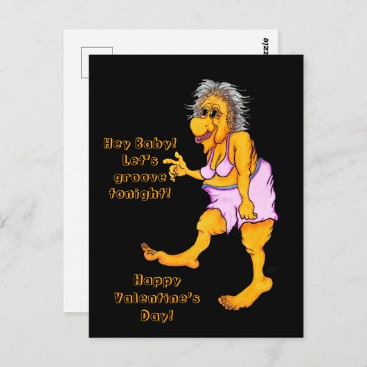 Hé Baby. Laten we groeven vanavond! Groovy Granny Briefkaart (Voorkant / Achterkant)