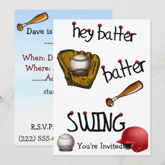 Hé Batter Birthday Universal Party Kaart (Voorkant / Achterkant)