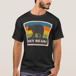 Hé Beer Grappige Wandeltocht Buiten Black Grizzly T-shirt
