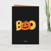 Hé Boe Schattige Pompoen Typografie Tekening Kunst Kaart (Achterkant)