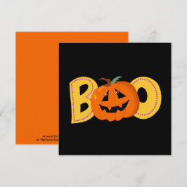 Hé Boe Schattige Pompoen Typografie Tekening Kunst Kaart