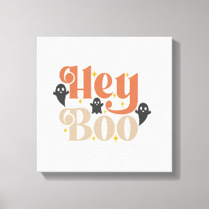 Hé Boo Boho Halloween Hé Boo Geest Canvas Afdruk