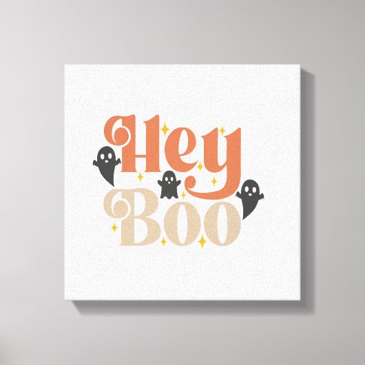 Hé Boo Boho Halloween Hé Boo Geest Canvas Afdruk (Voorkant)