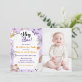 Hé Boo! Enge Halloween Verjaardagsfoto Kaart (Staand voorkant)