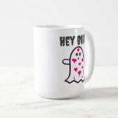 Hé Boo! Geest bedekt met harten Koffiemok (Voorkant rechts)