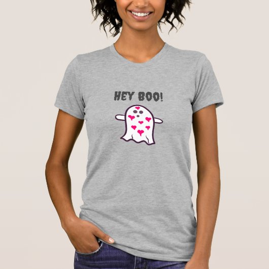 Hé Boo! Geest bedekt met harten T-shirt (Voorkant)
