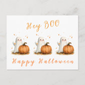 Hé BOO Geest Pompoen Halloween Briefkaart (Voorkant)