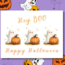 Hé BOO Geest Pompoen Halloween Briefkaart