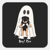 Hé, Boo! Ghost & Puppy Vierkante Sticker (Voorkant)