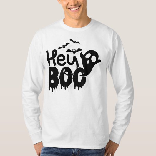 Hé Boo Grappige Halloween T-shirt (Voorkant)