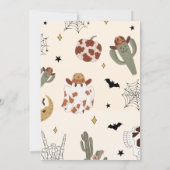 Hé Boo! Groovy Cactus Halloween Baby shower Kaart (Achterkant)