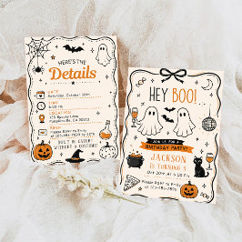 Hé Boo Halloween Geest Verjaardagsfeestje Kaart