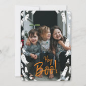 Hé Boo Halloween Ghost-fotokaart Feestdagenkaart (Voorkant)
