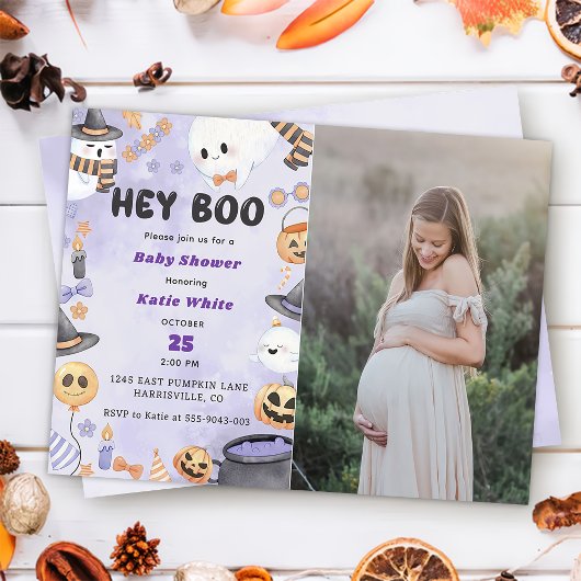Hé Boo! Halloween Party Schattige Ghost Baby showe Kaart