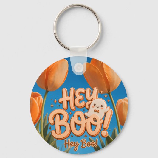 Hé Boo! Halloween Sleutelhanger (Voorkant)