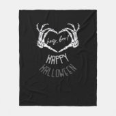 Hé, Boo! Happy Halloween Skeleton Hand Heart Class Fleece Deken (Voorkant)