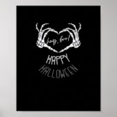 Hé, Boo! Happy Halloween Skeleton Hand Heart Class Poster (Voorkant)