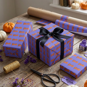 Hé Boo Heb ik je laten schrikken Typografie Tekeni Cadeaupapier