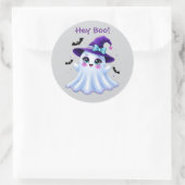 Hé Boo! Ronde Sticker (Tas)