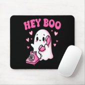 Hé Boo schattig spook op telefoon grappige Hallowe Muismat (Met muis)