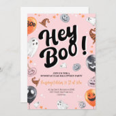 Hé Boo Spooktacular Halloween Party Invitation Kaart (Voorkant / Achterkant)
