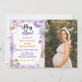 Hé Boo! Spooky Halloween Ghost Baby shower Foto Kaart (Voorkant)