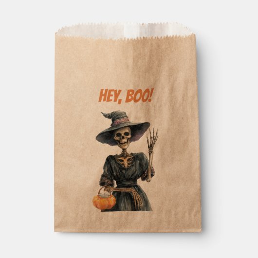 Hé, Boo! | Spooky Skeleton Witch Snoep voorkeursta Bedankzakje (Voorkant)
