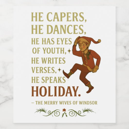 He capers... wijn etiket (Enkel label)