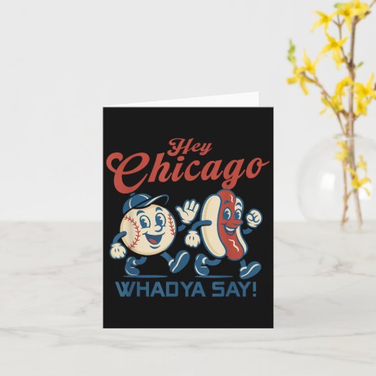 Hé Chicago Whadya Say Hot Dog Baseball Graphic Kaart (Gele Bloem)