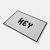 Hé Classic Black en White Hex Tegel Design Deurmat (Schuin)