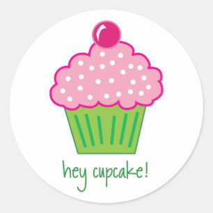 Hé cupcake! ronde sticker