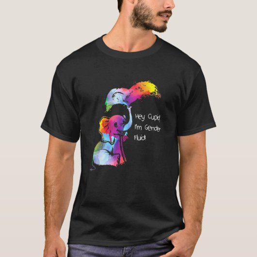 Hé Cupid Im Gender Fluid Rainbow Gender Neutral P T-shirt (Voorkant)